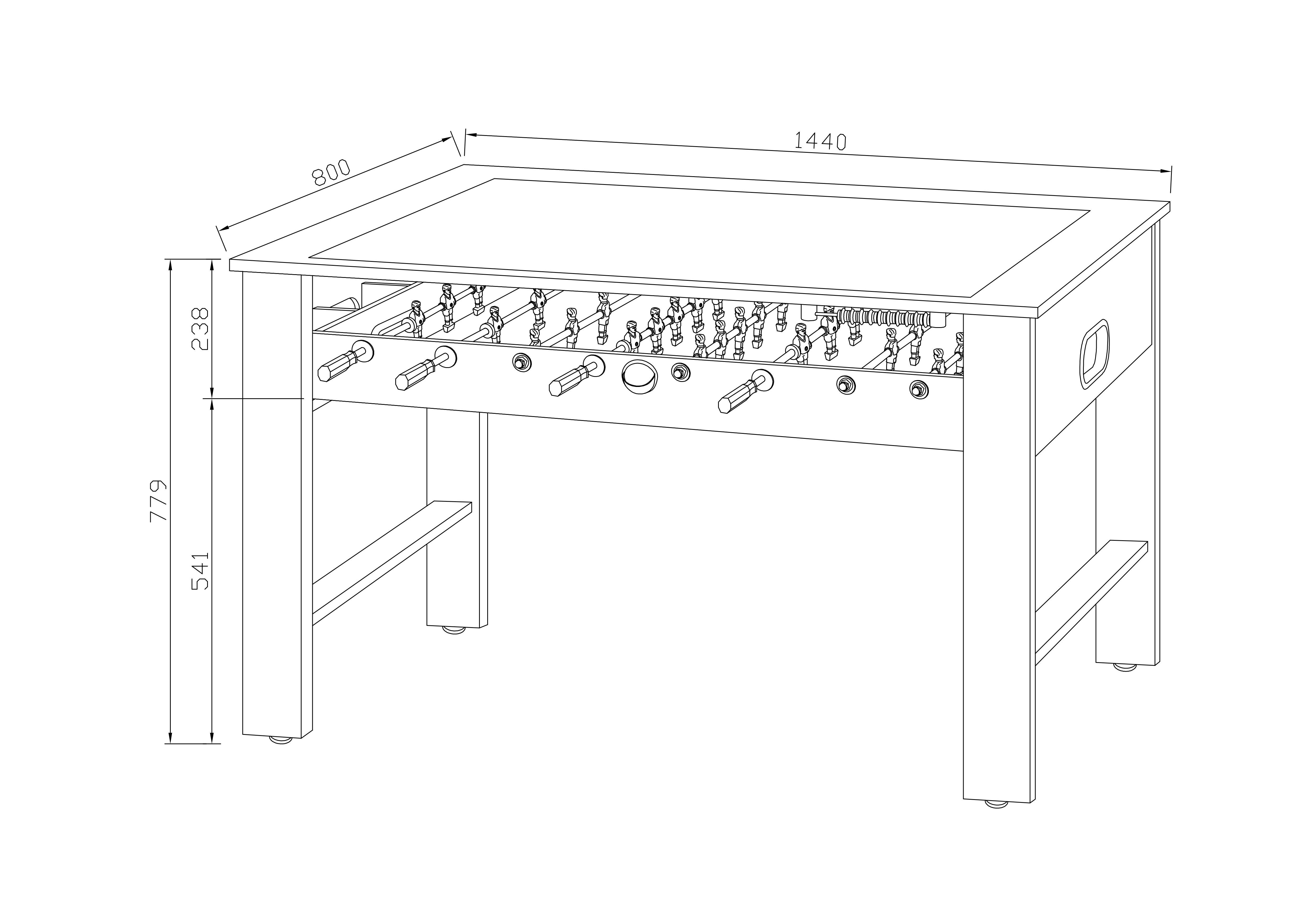 Toca Bench Set dimensions